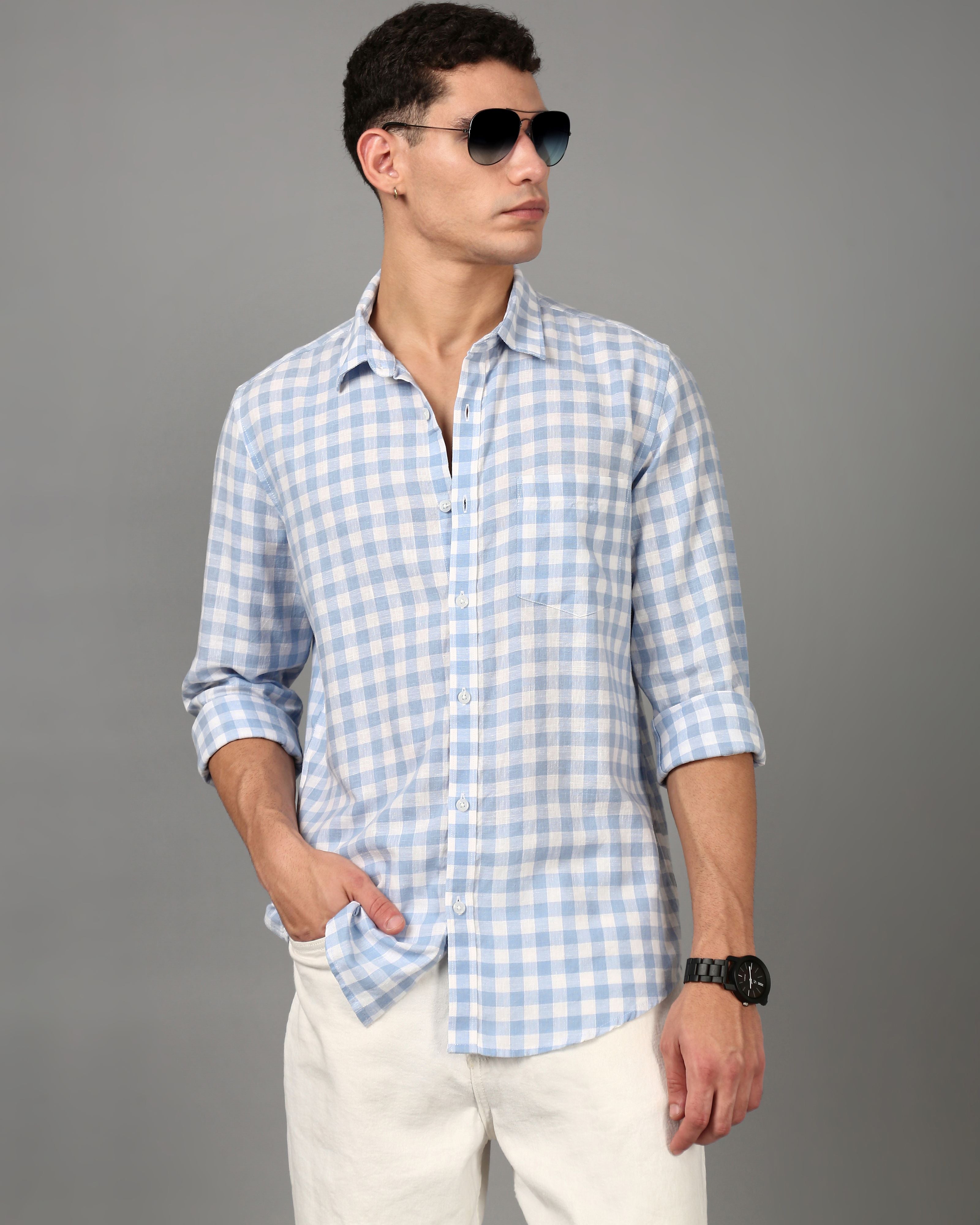 Men Blue Slim Fit Shirt