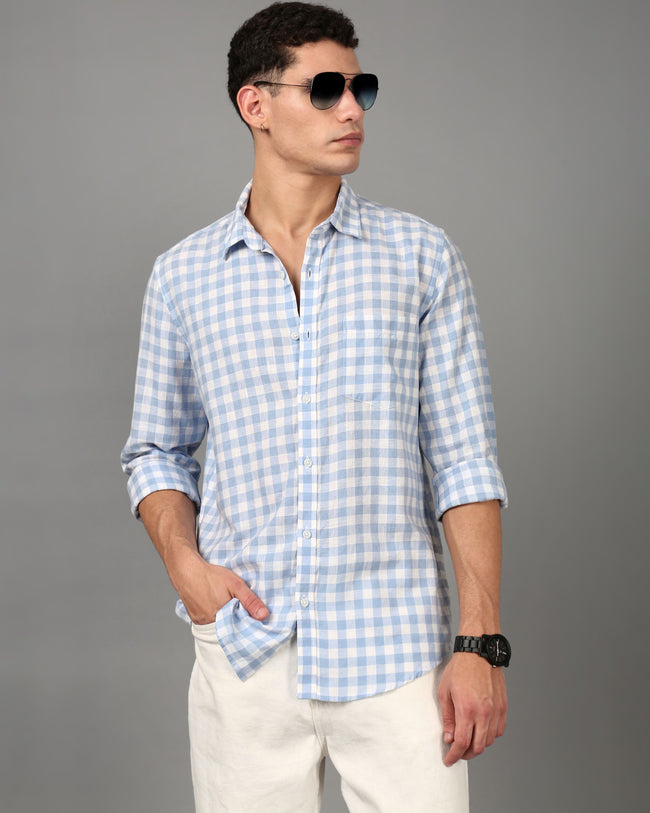 Men Blue Slim Fit Shirt