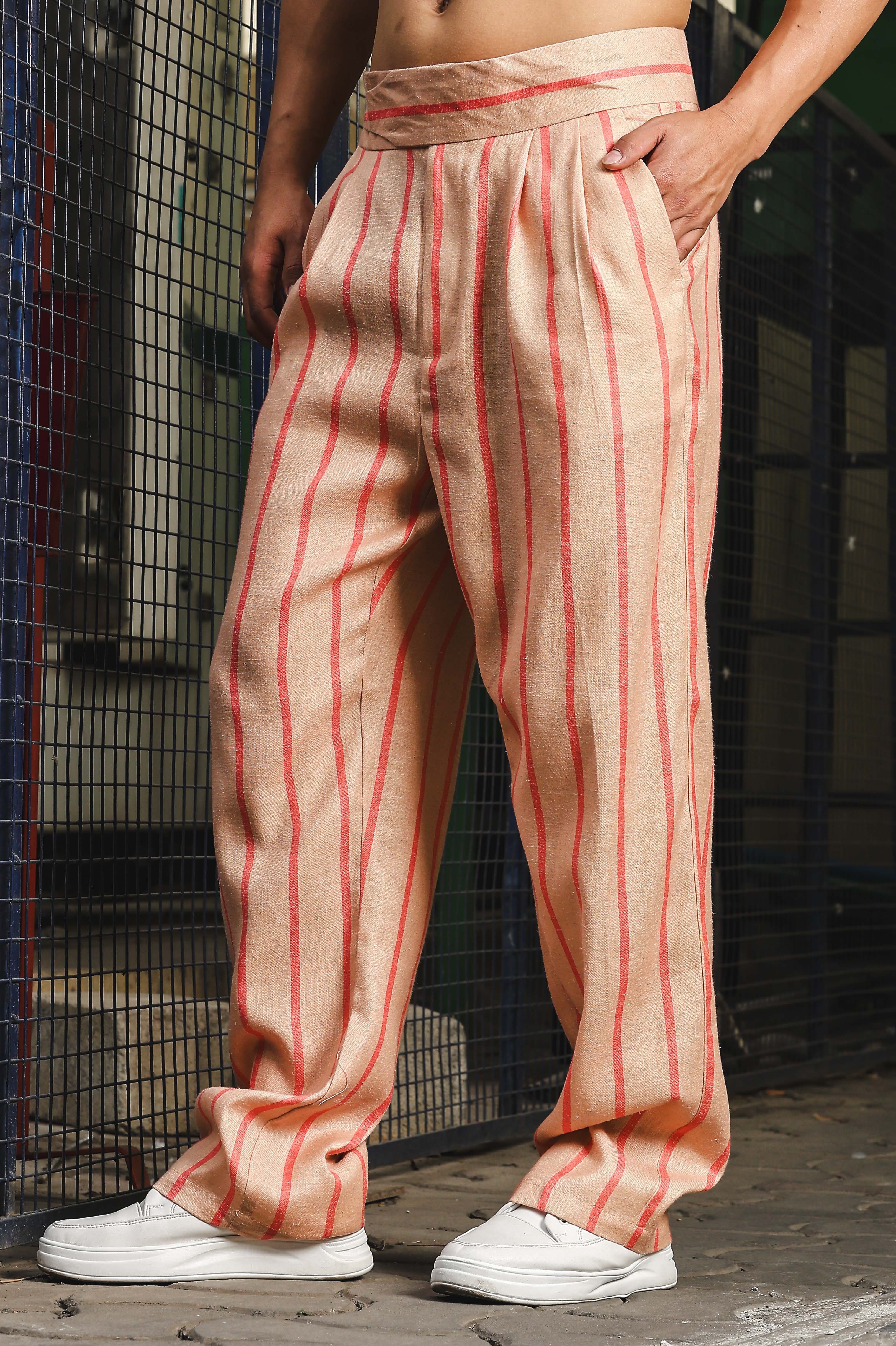Men  Striped Gurkha Trousers