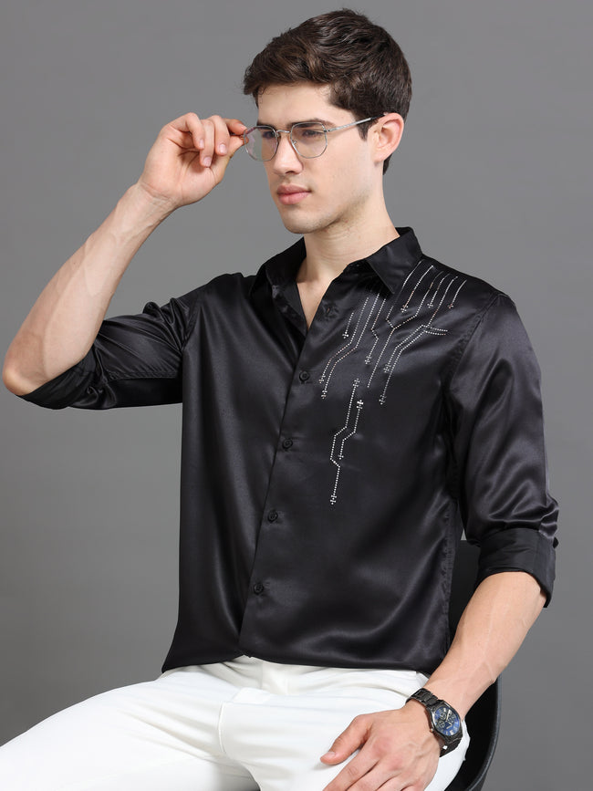 Men Black Printed Shirt