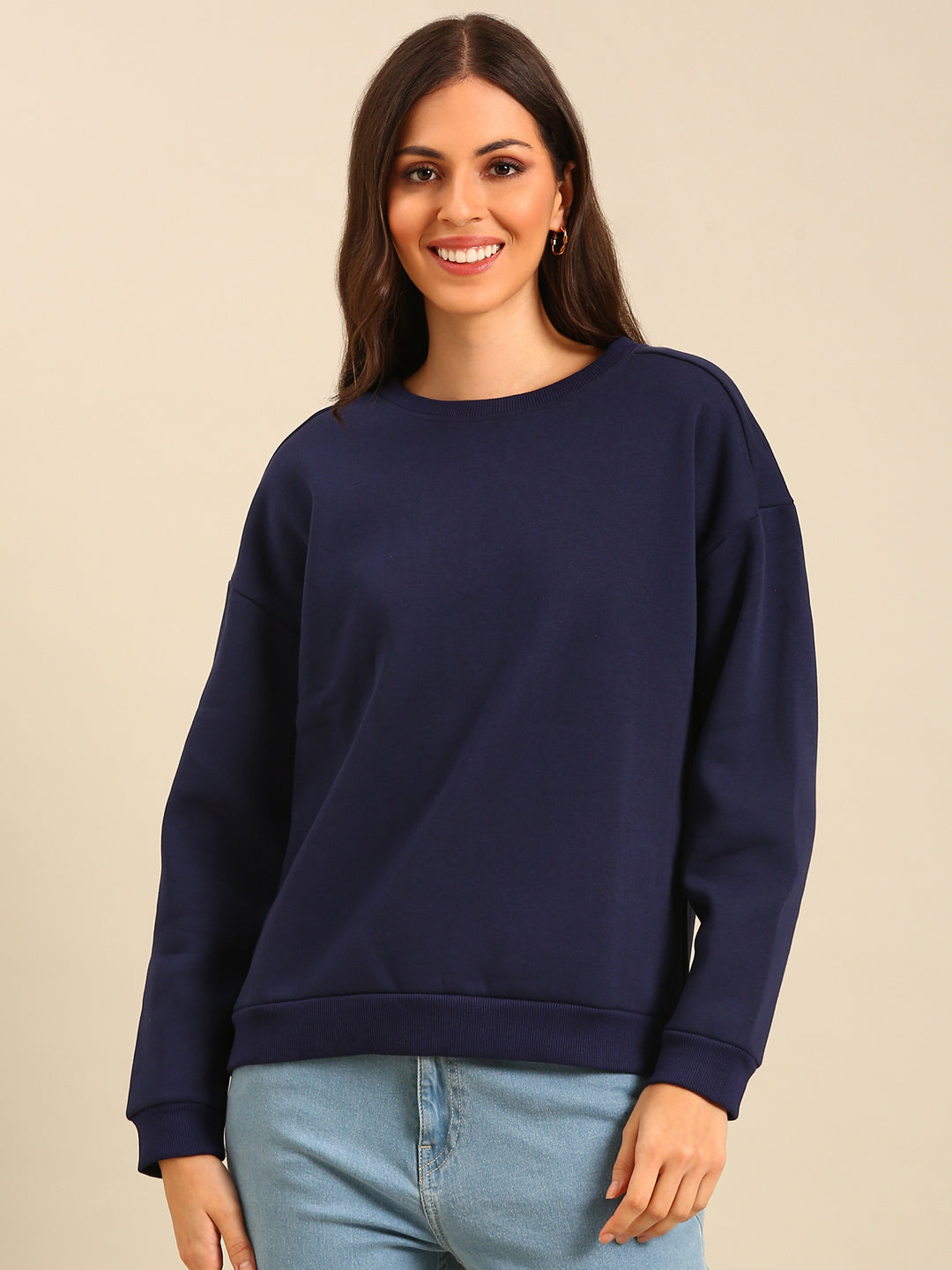 Women Navy Winter Sweatshirt
