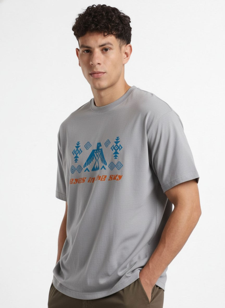 Men Oversized Cotton Tribal T-Shirt