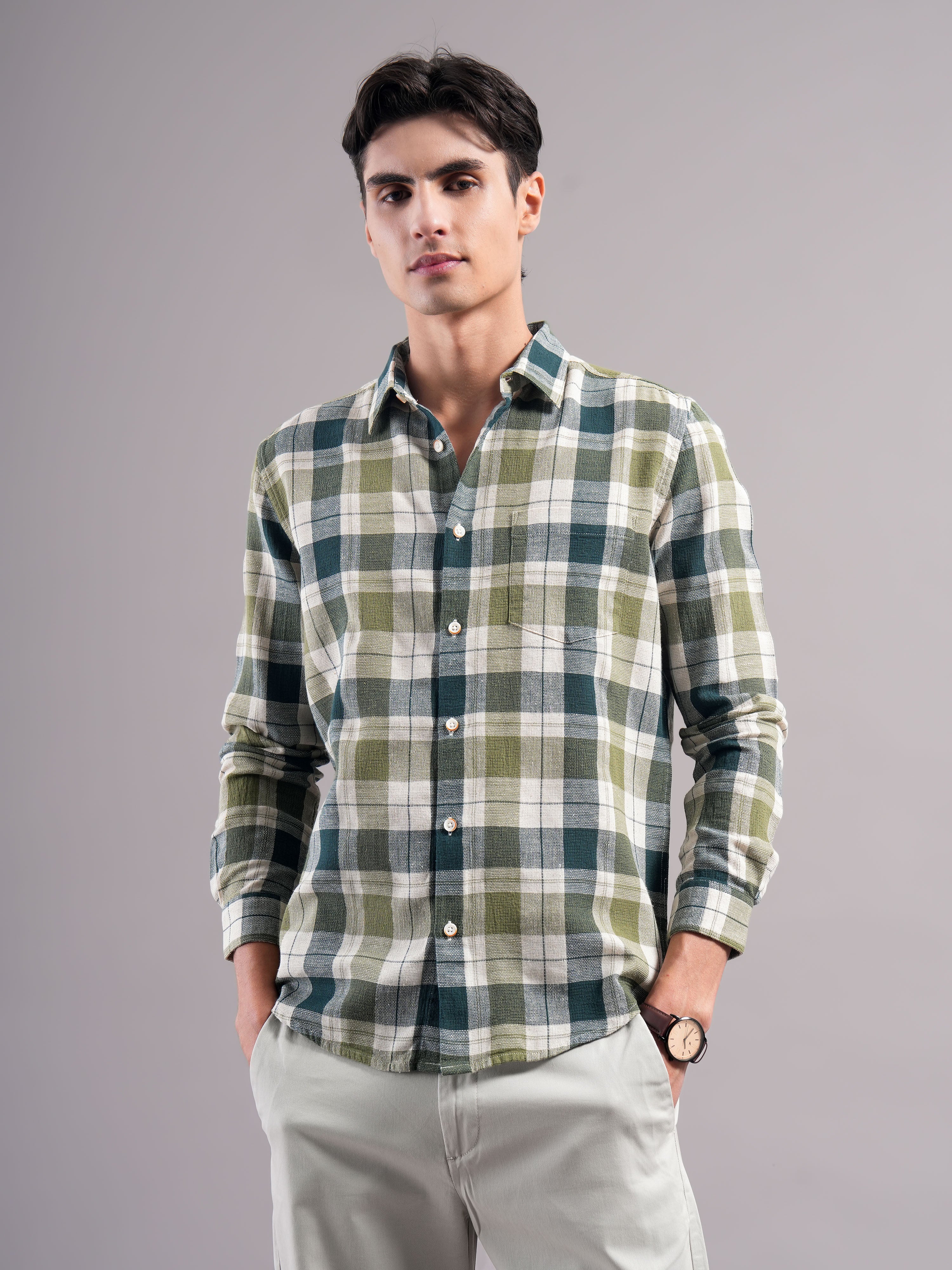 Men Cotton Checked Shirts