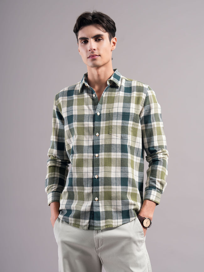Men Cotton Checked Shirts