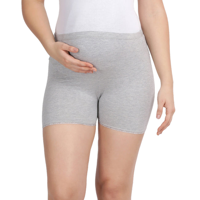 Women Grey Maternity Lace Shorts