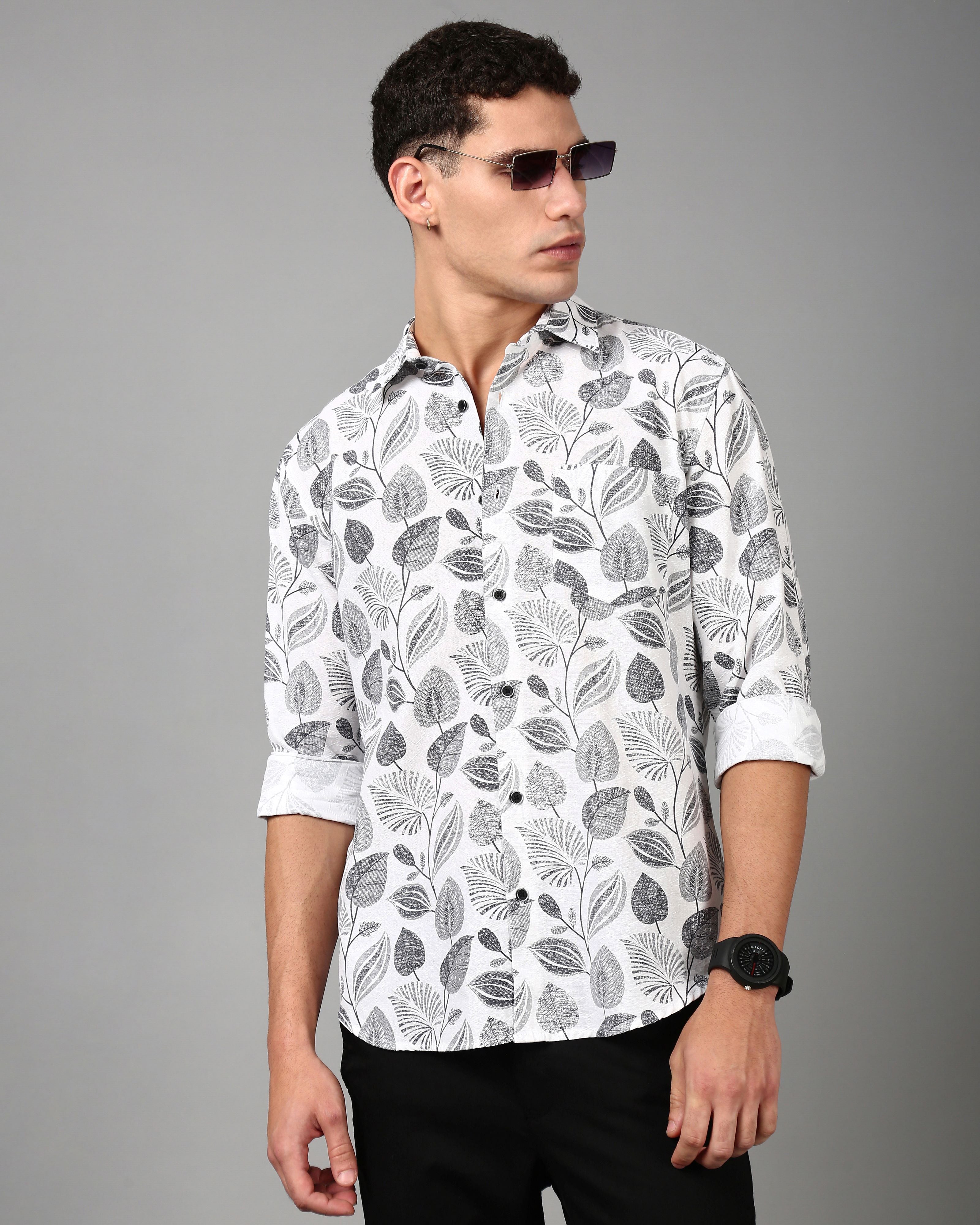 Men White Casual Shirt