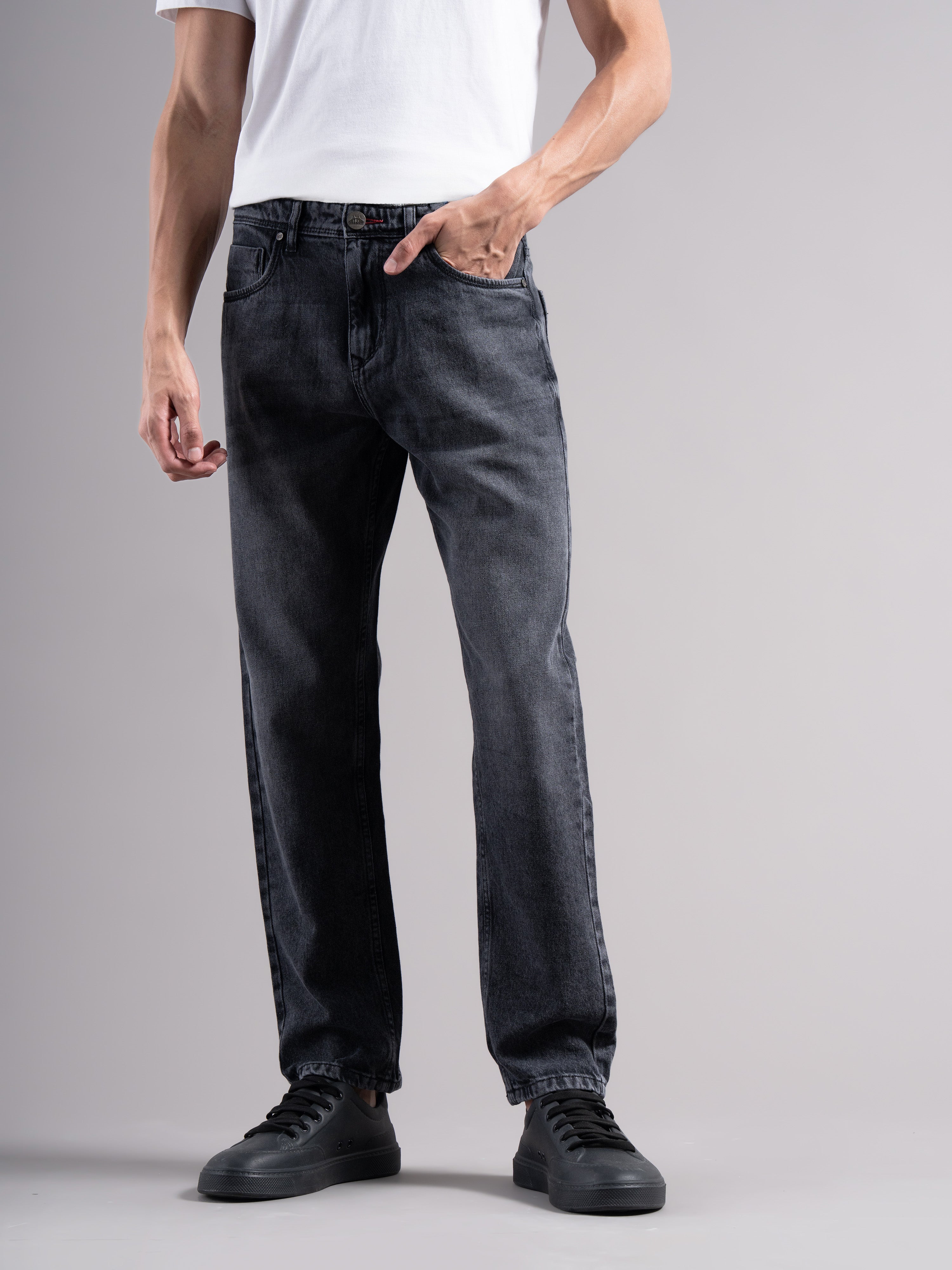 Men Grey Regular Fit Jeans