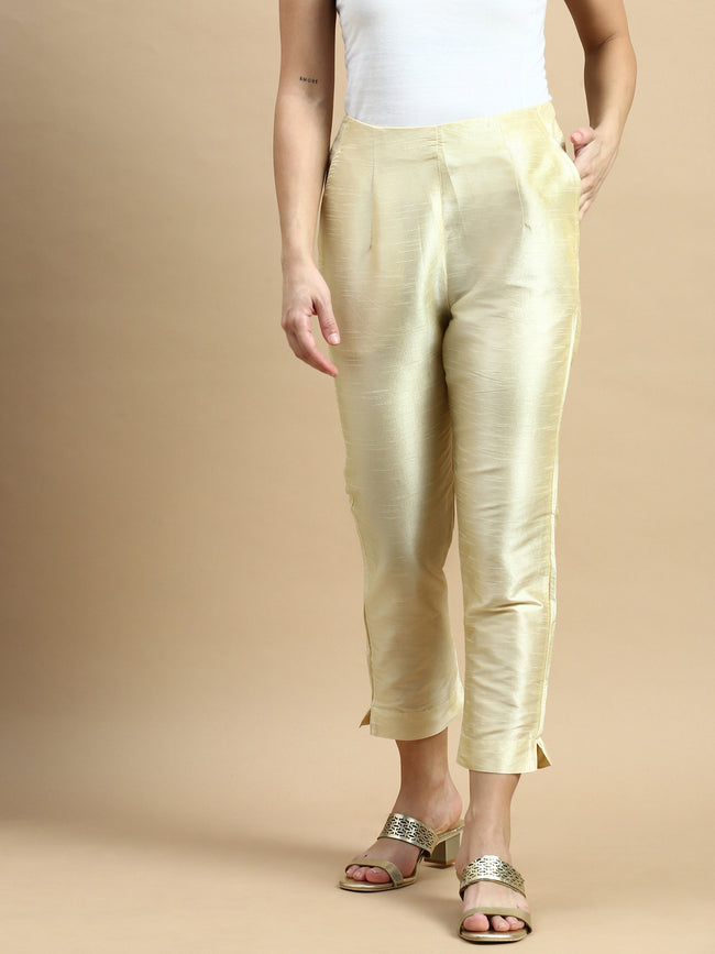 Women Off White Festive Pants