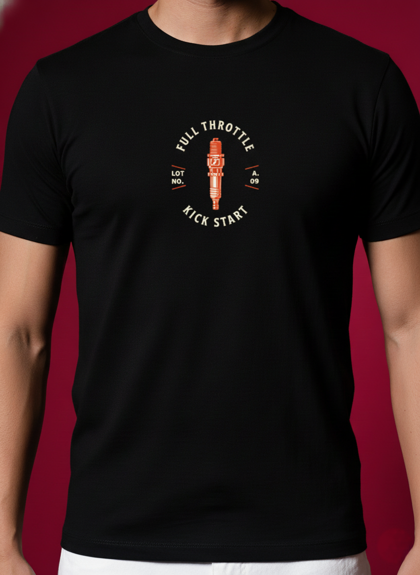 Men Round Neck Cotton T-Shirt