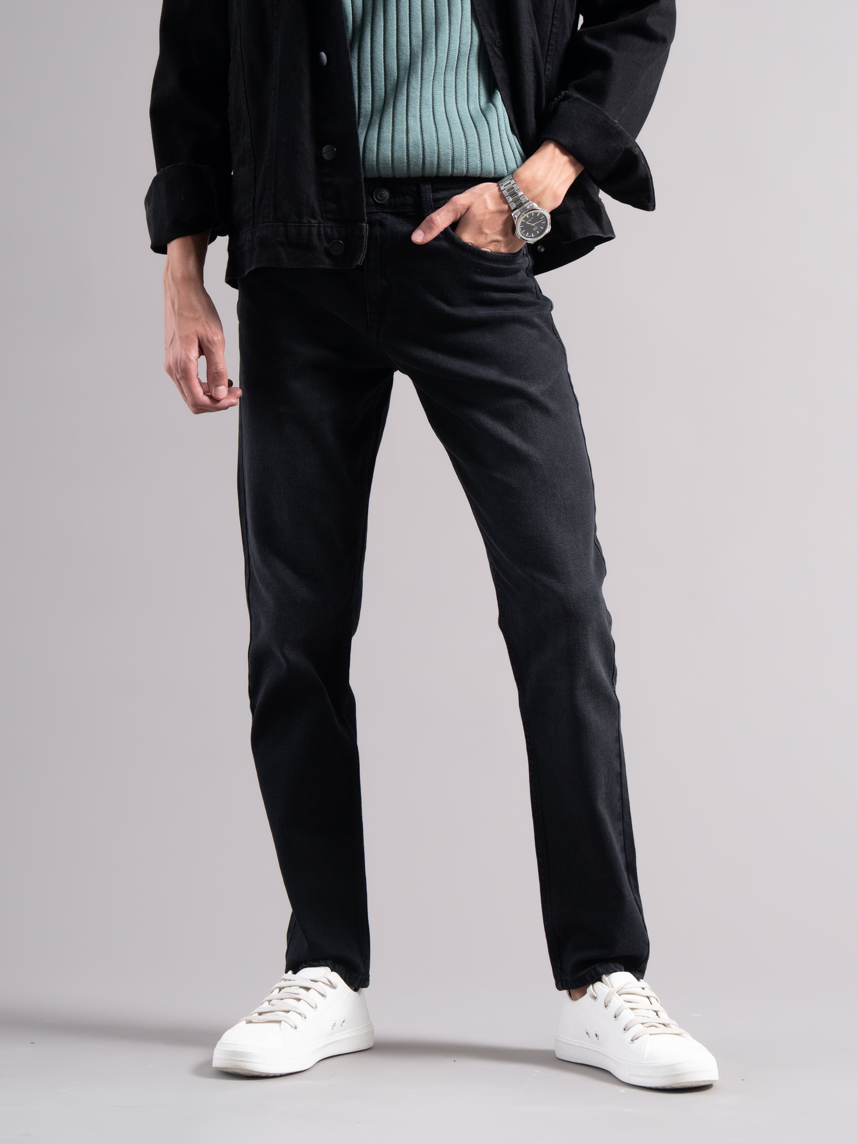 Men Black Regular Fit Jeans