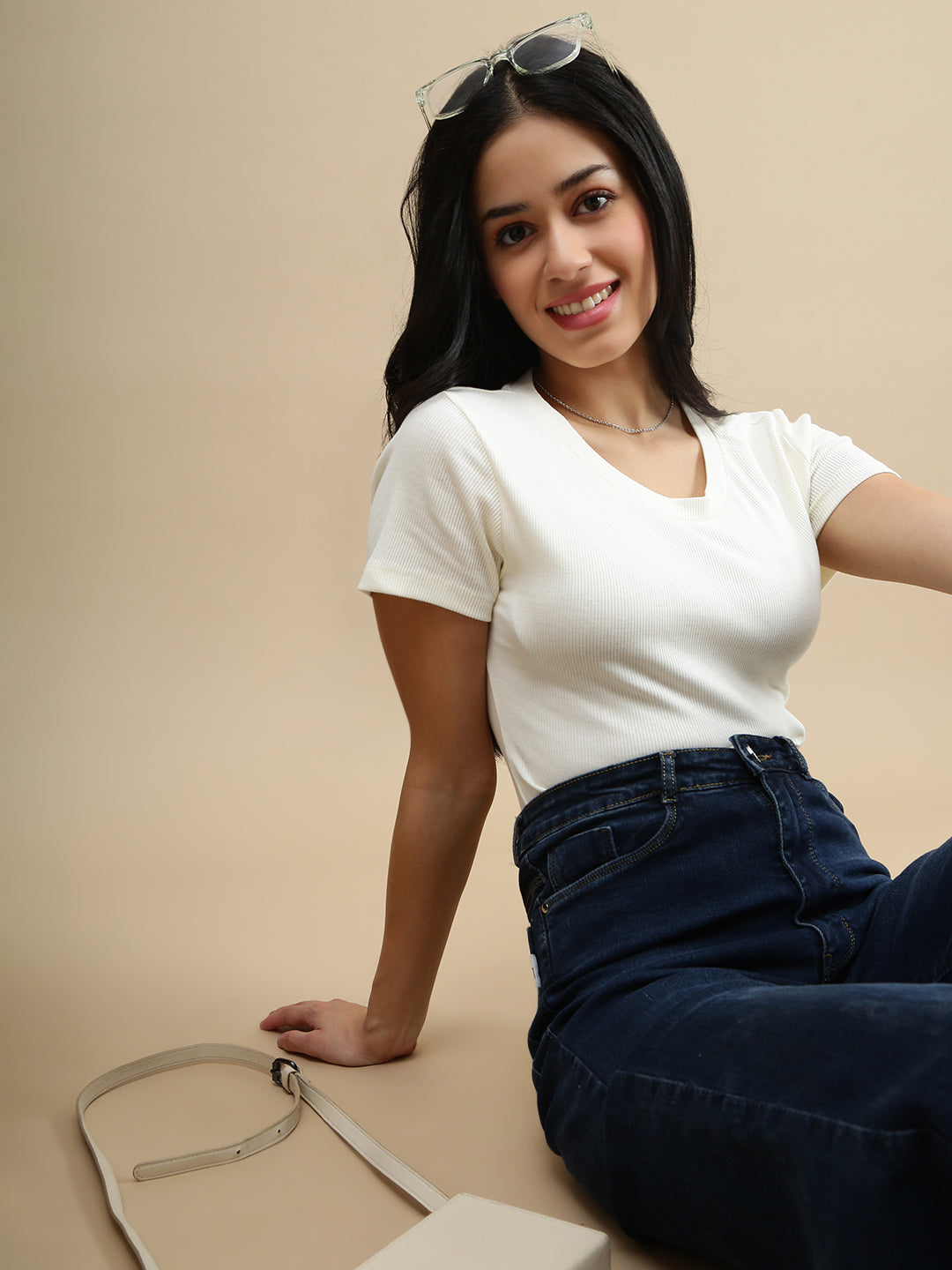 Women Cream Casual Top