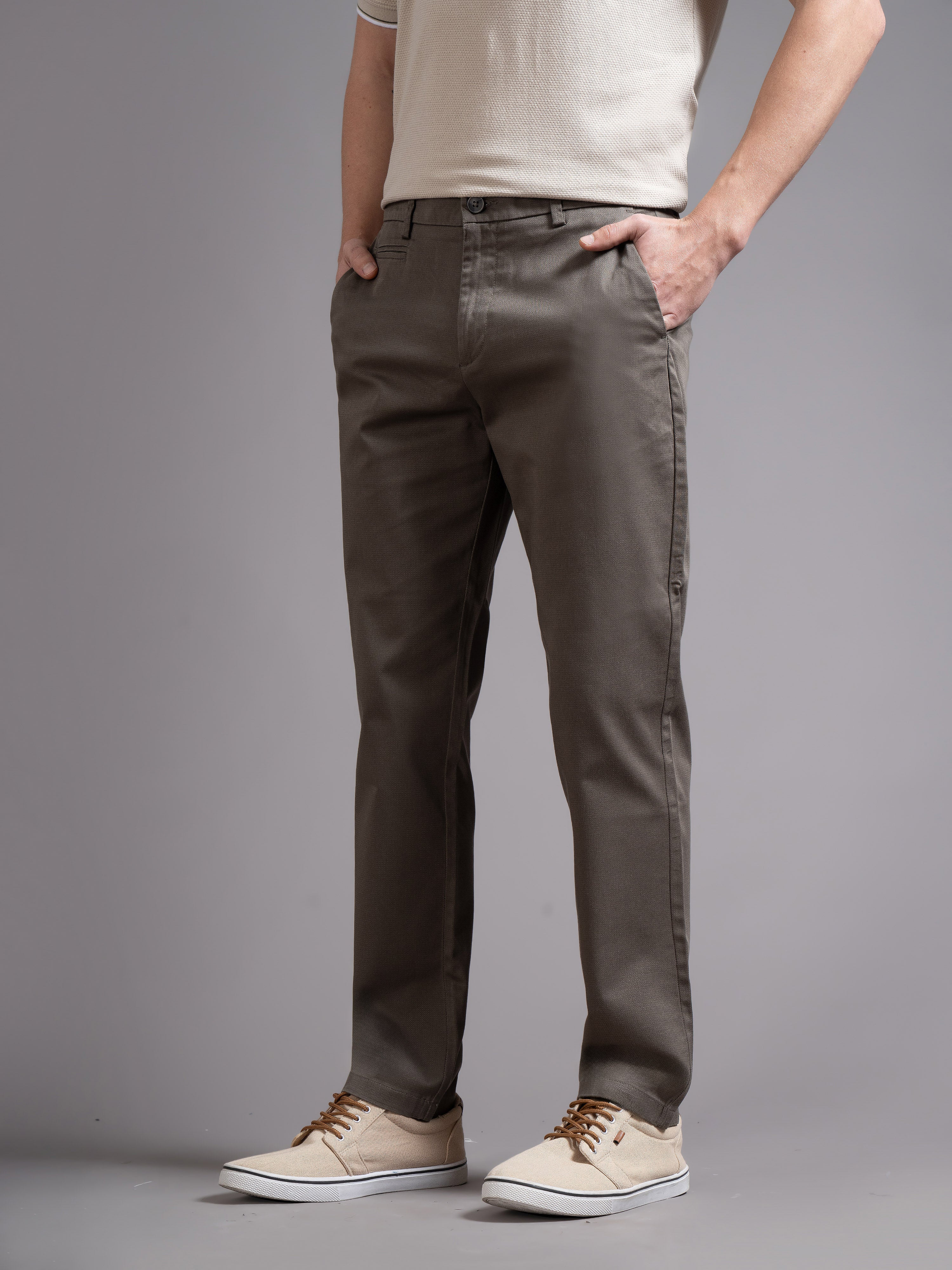 Men Green Smart Slim Fit Chinos