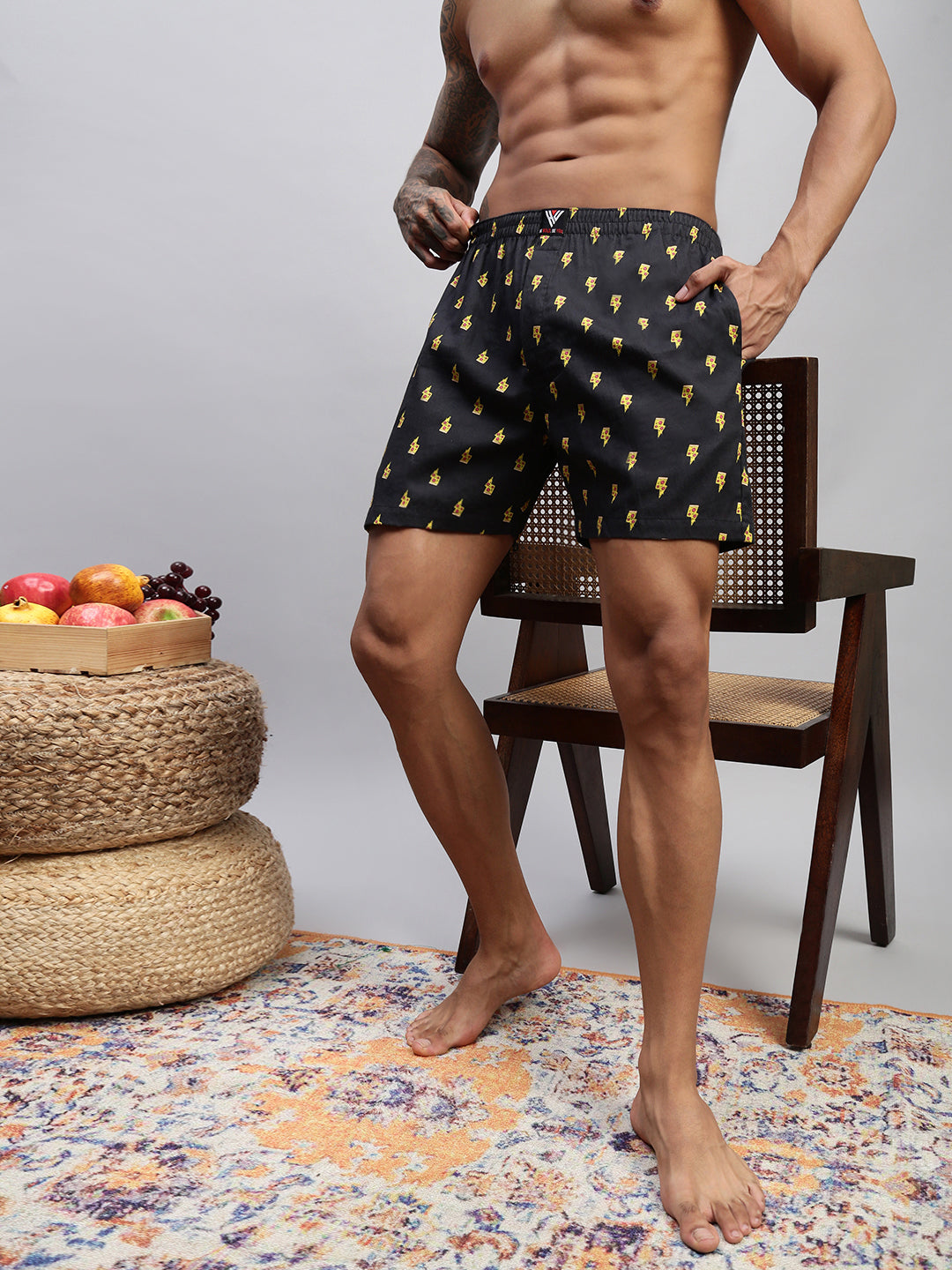 Men Pack of 2 Printed Cotton Boxer Shorts