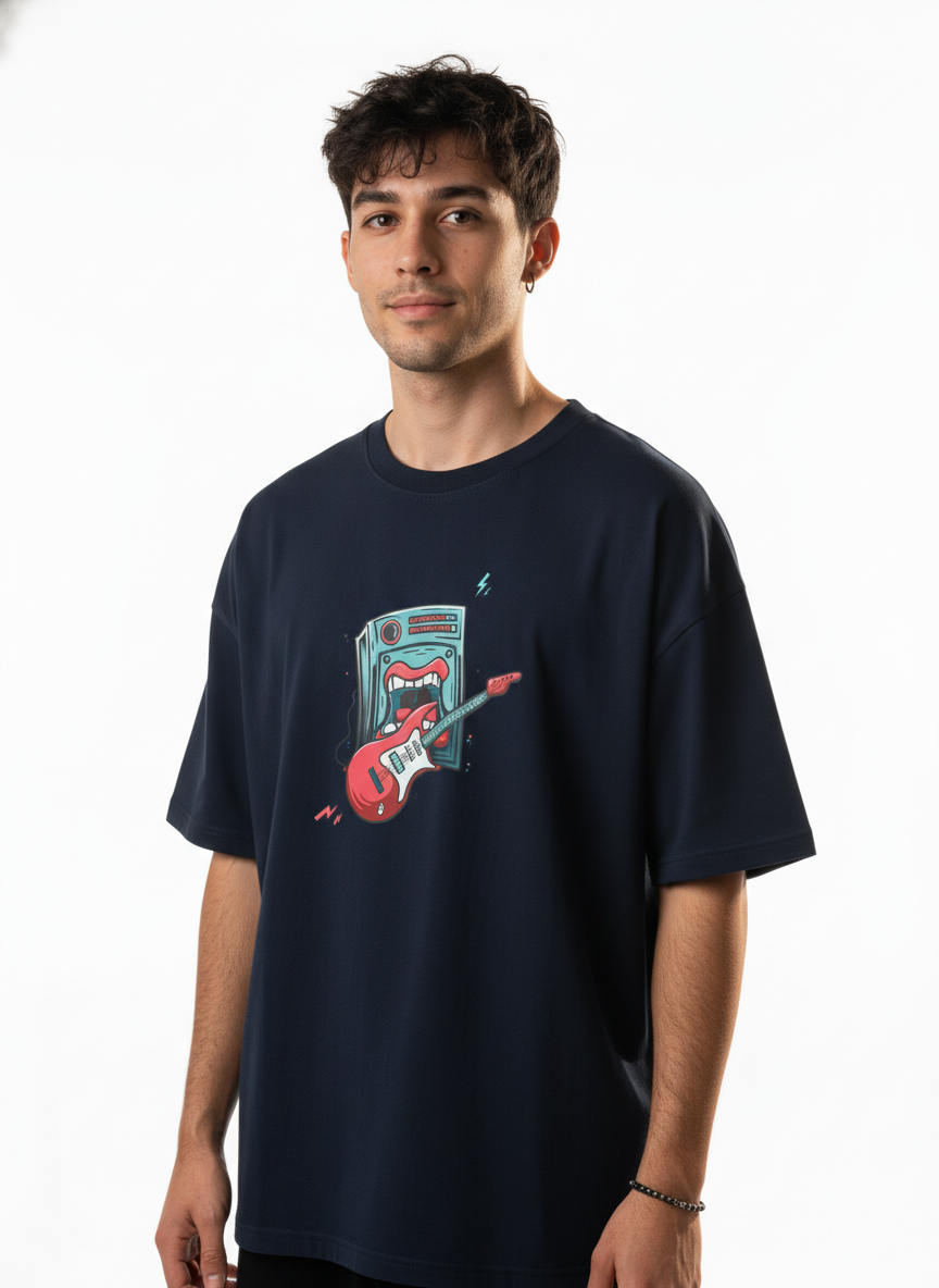 Men Oversized Cotton Printed T-Shirt
