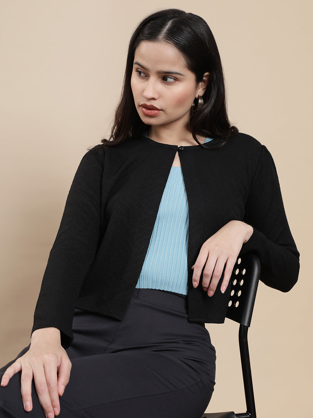 Women Black Casual Top