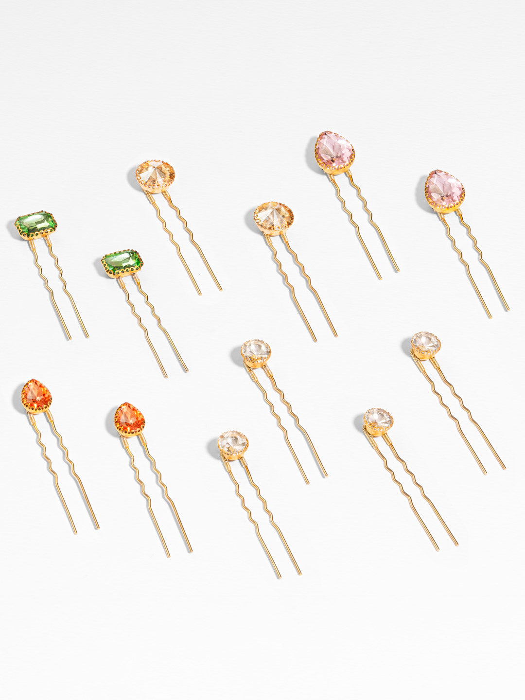 Multi Crystal Pins - Set of 12
