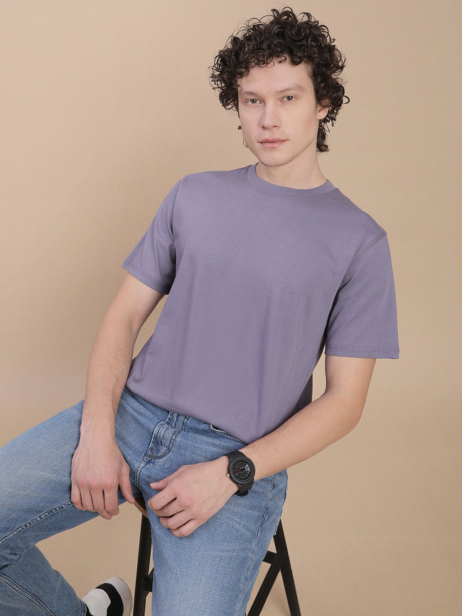 Men Blue Crew Neck T-Shirt