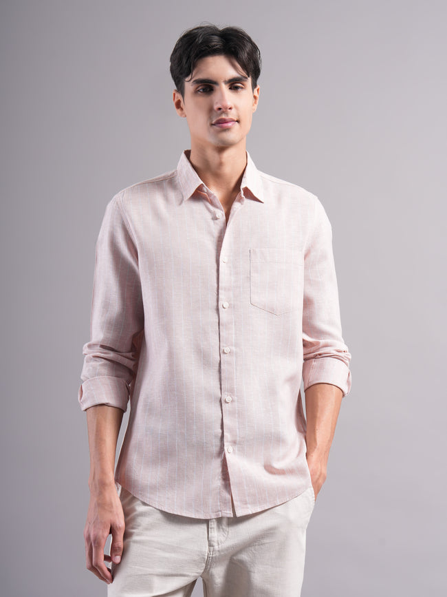 Men Lyocell Striped Shirts
