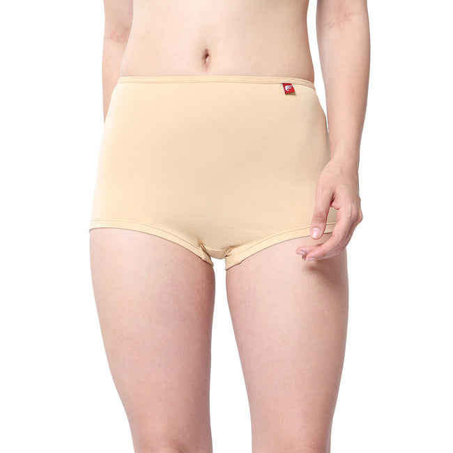 Women Beige Midrise Comfort Boyshorts
