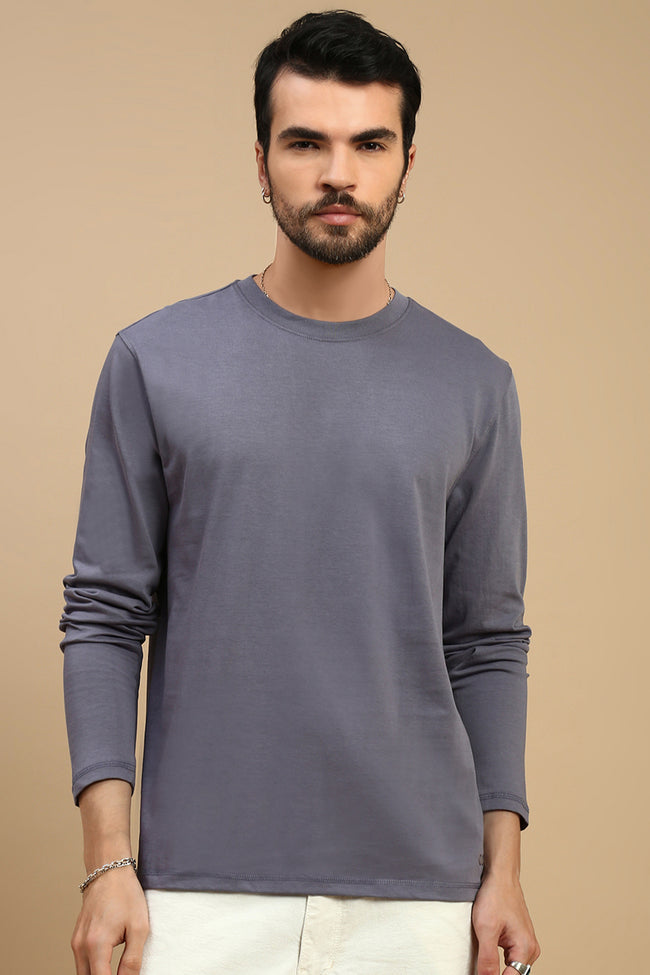 Men Blue Crew Neck T-Shirt