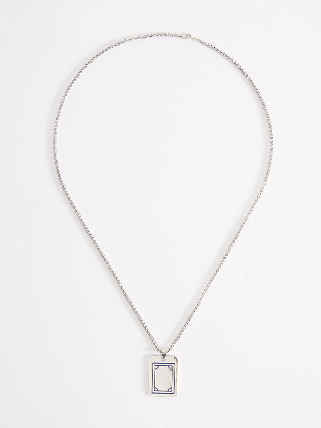 Men Mahjong Charm Pendent Chain With Lobster Closure