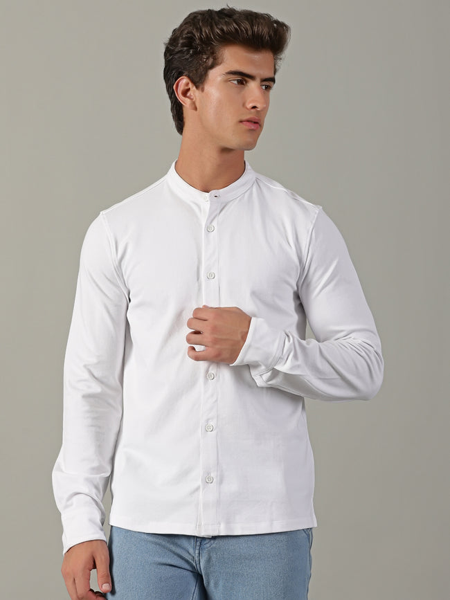 Men White Slim Fit Shirt