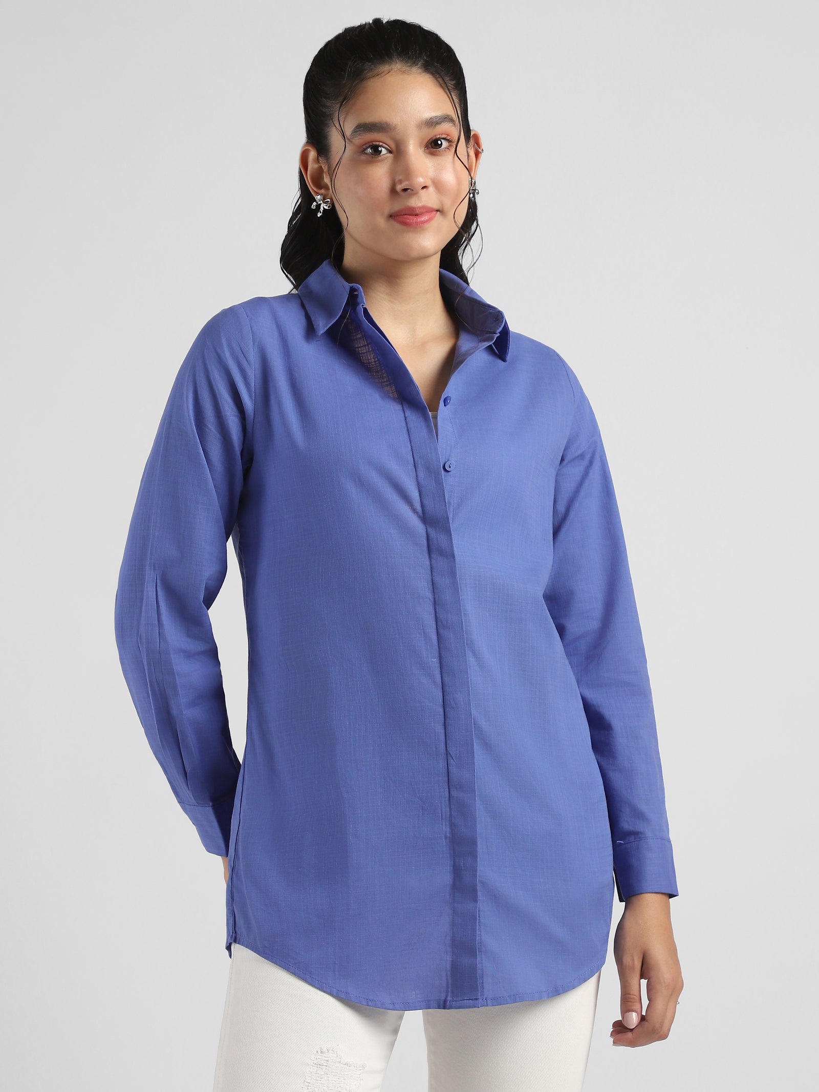 Women Blue Regular Fit Shirt
