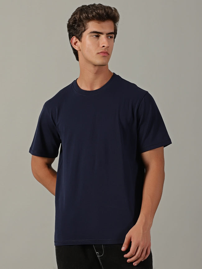 Men Navy Basic T-Shirt