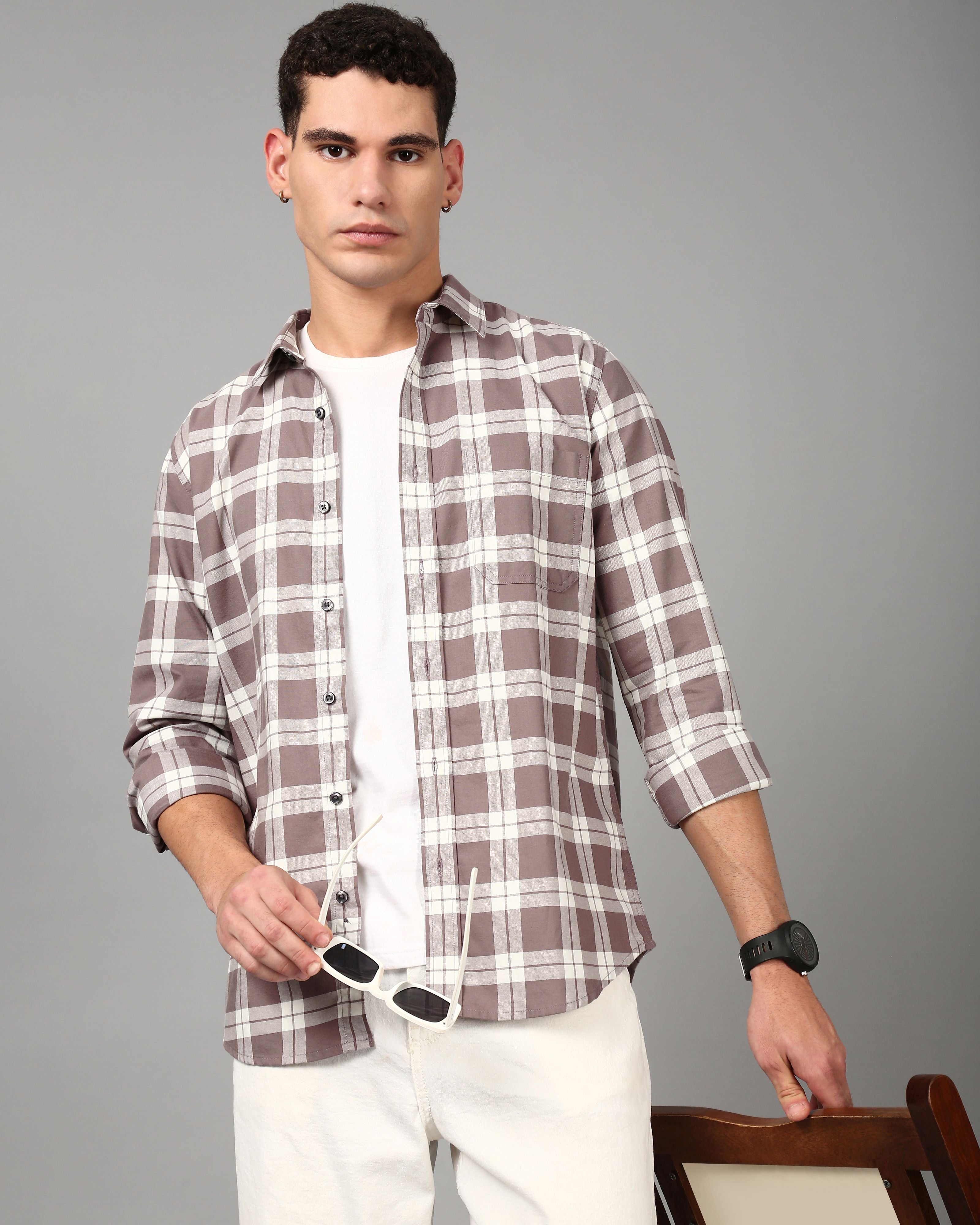 Men Purple Slim Fit Shirt