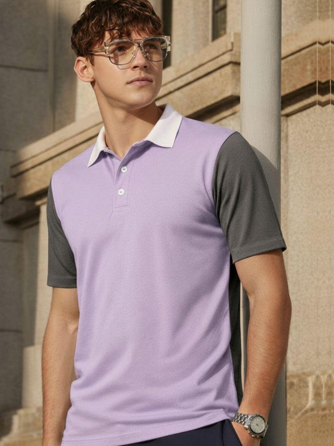 Men Cotton Polo Collar T-Shirt