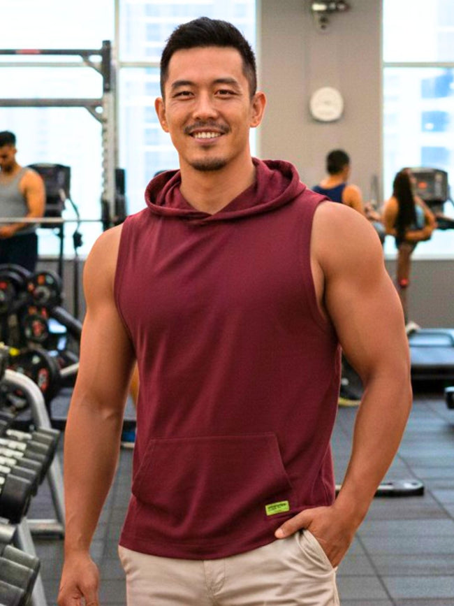 Men Maroon Solid Cotton T-Shirt