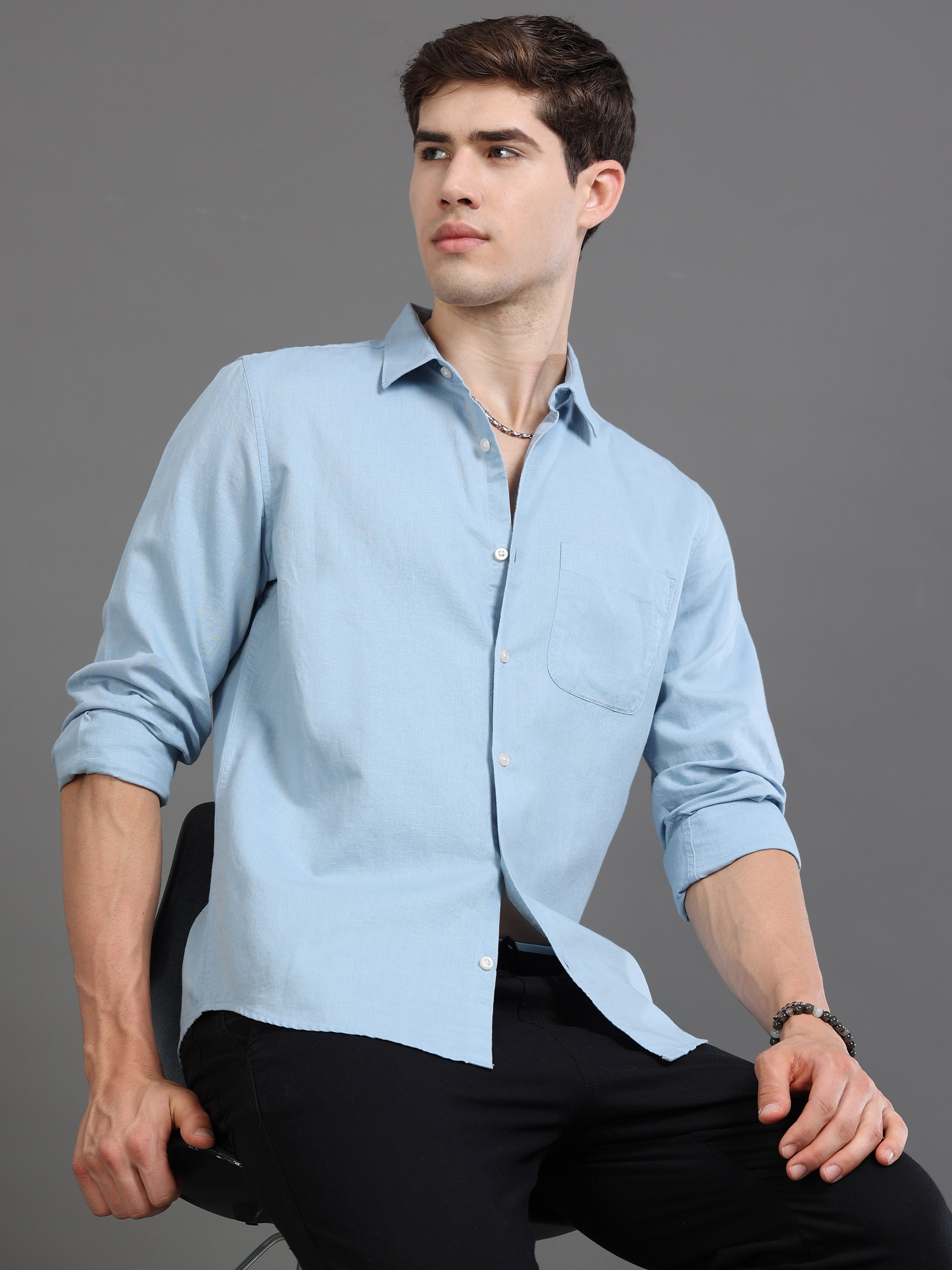 Men Blue Slim Fit Shirt