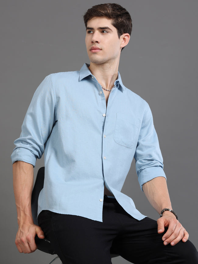 Men Blue Slim Fit Shirt