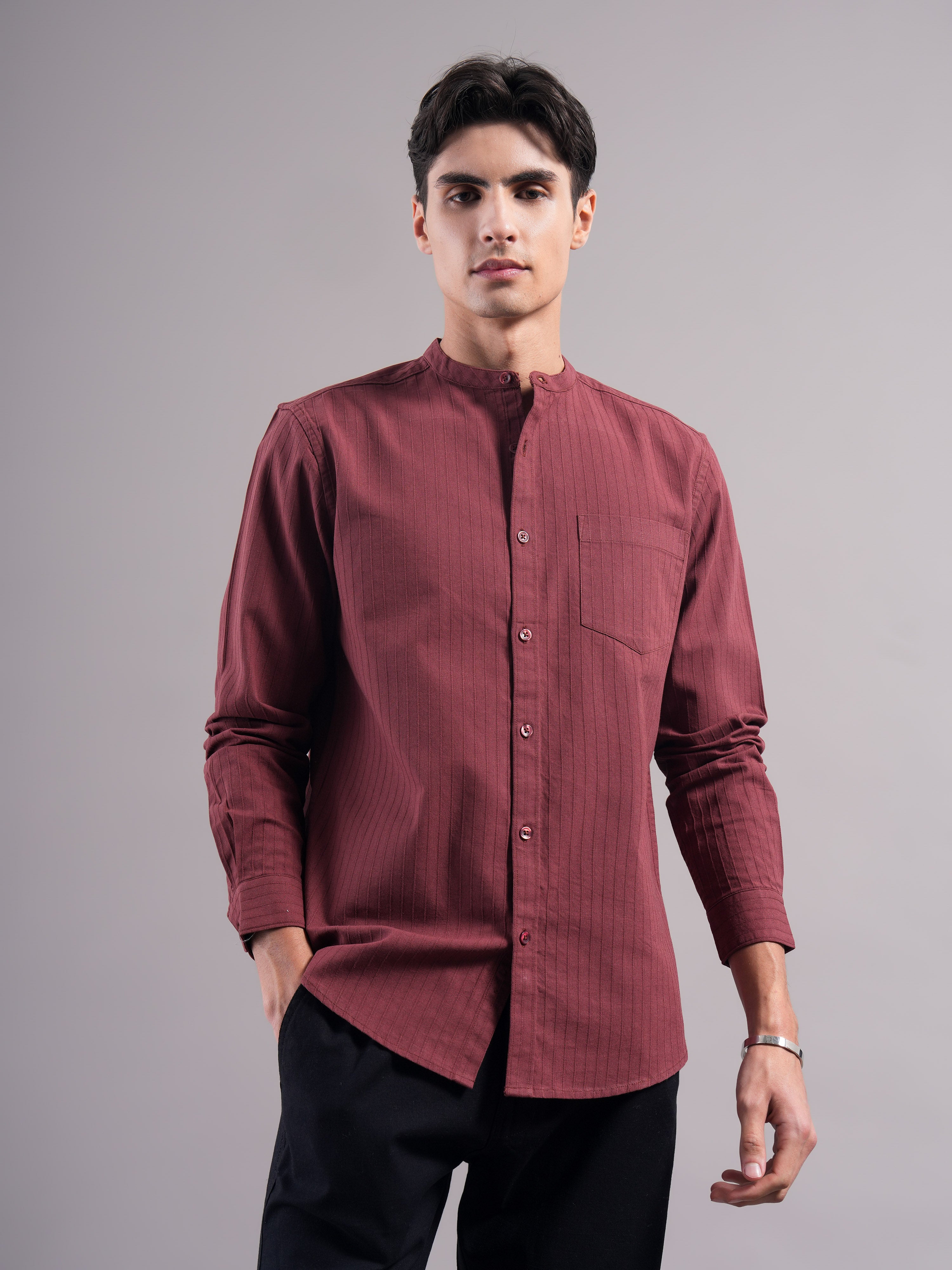 Men Cotton Striped Shirts