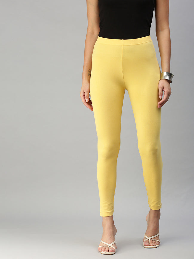 Women Yellow Casual Leggings