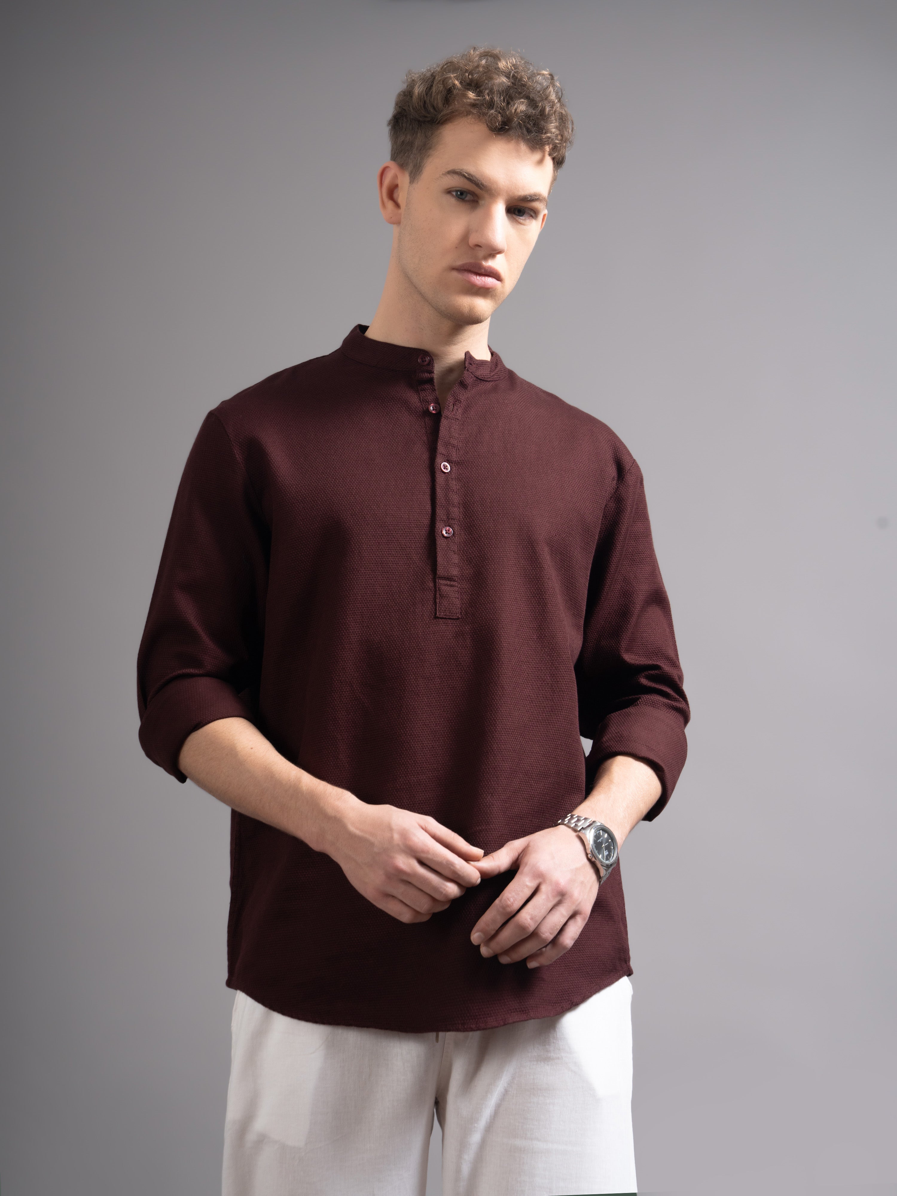 Men Copper Kurta Shirt