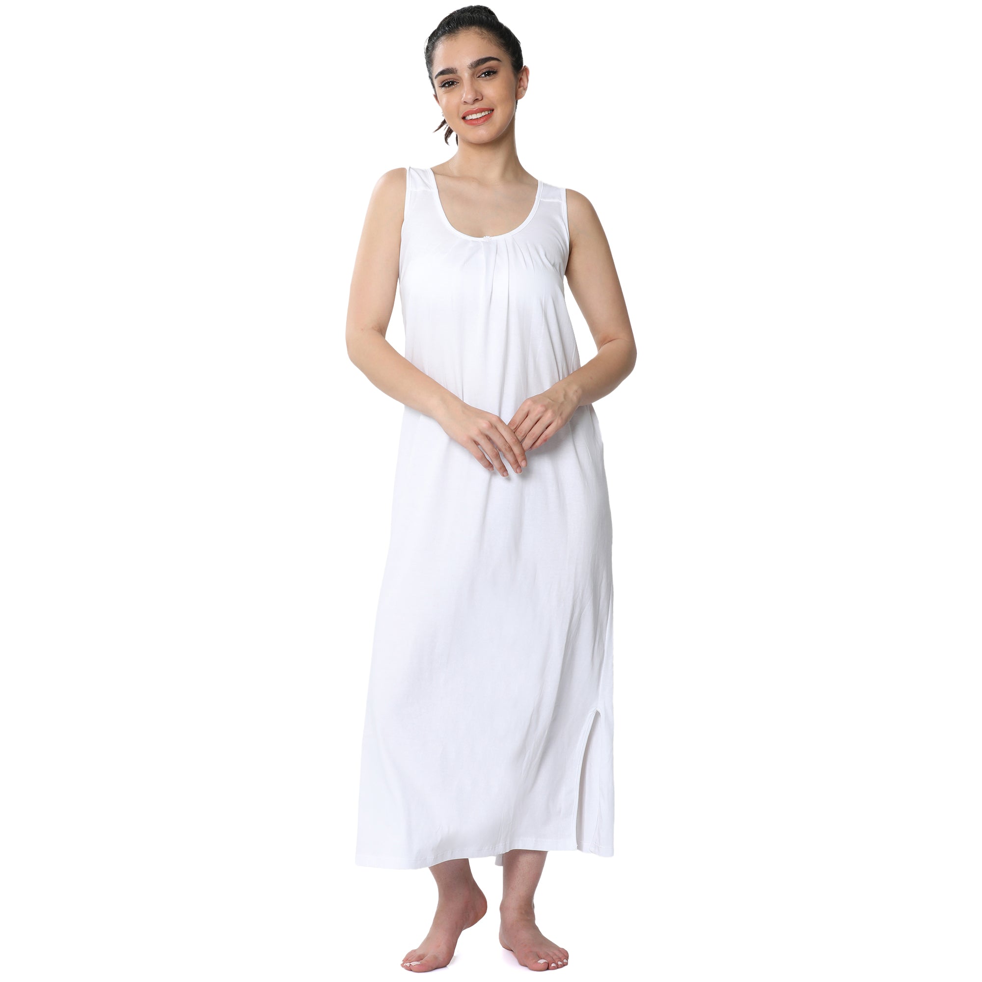 Relaxed Fit Scoop Neck Nighty Slip