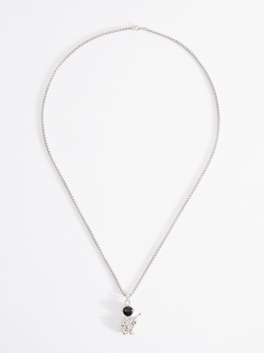 Men Astronaut Pendant Chain With Lobster Closure