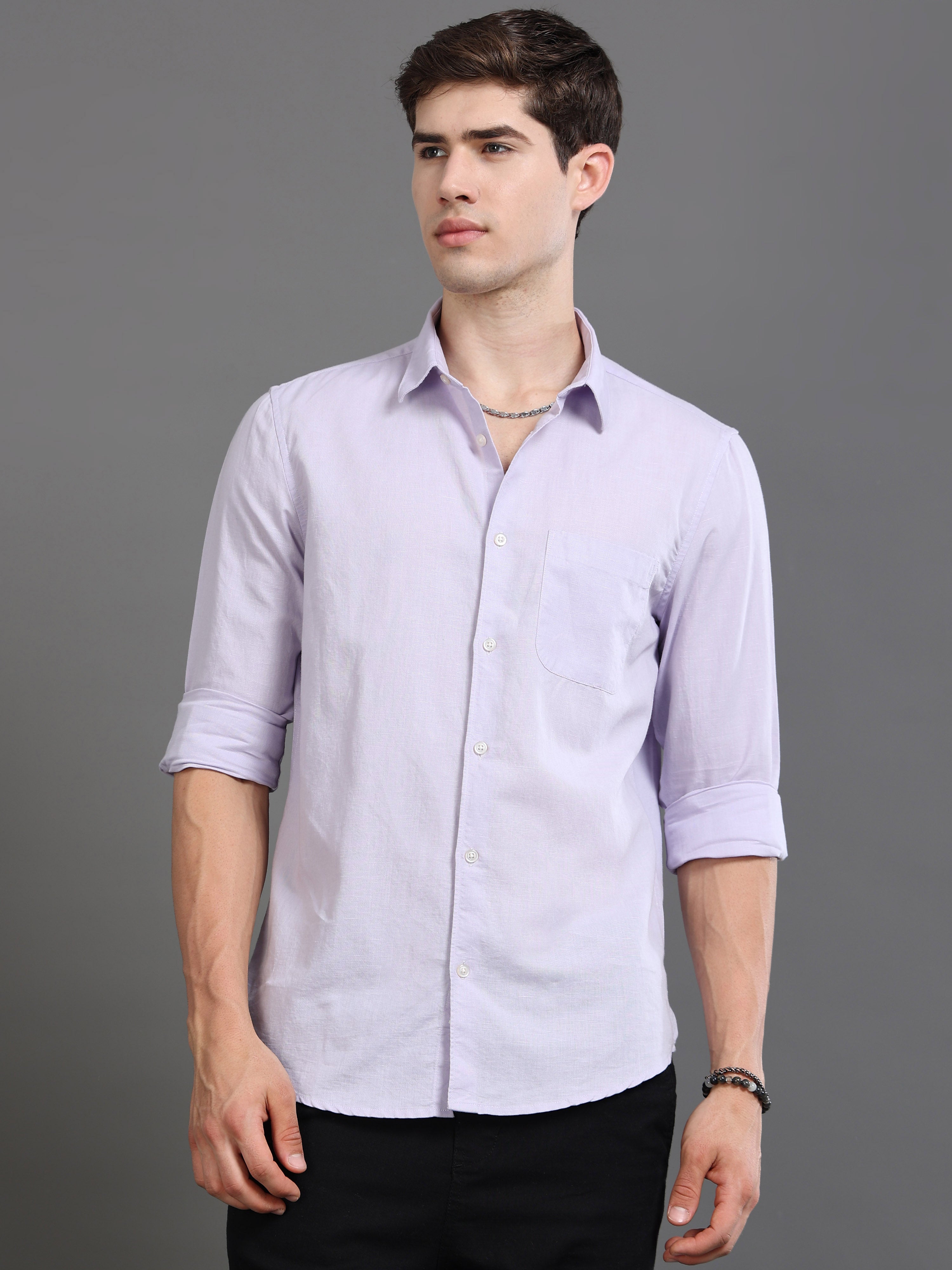 Men Purple Slim Fit Shirt