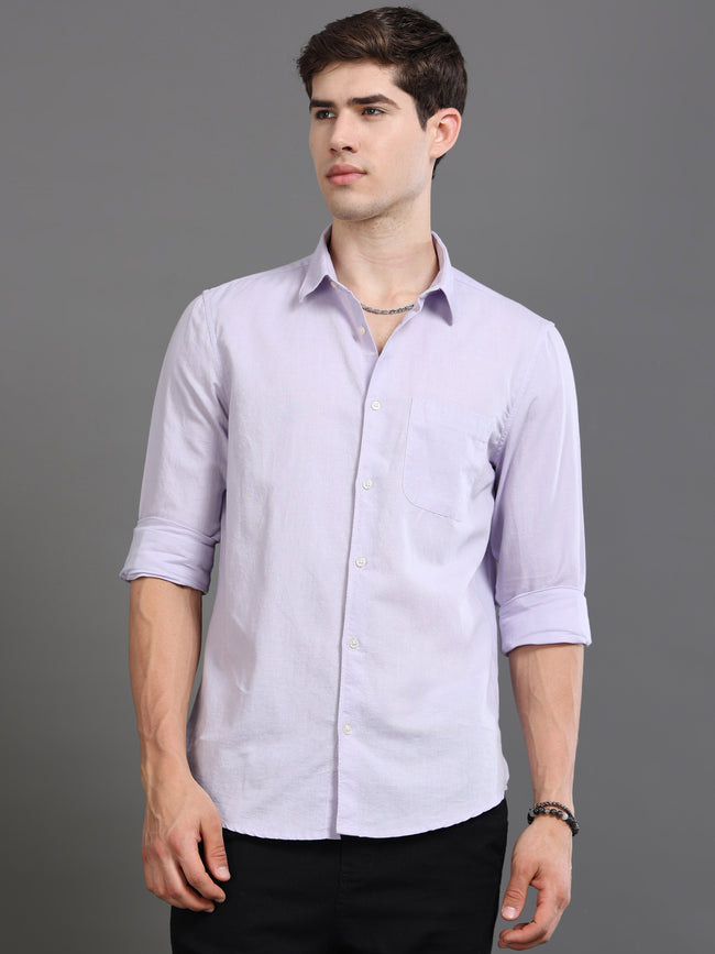 Men Purple Slim Fit Shirt
