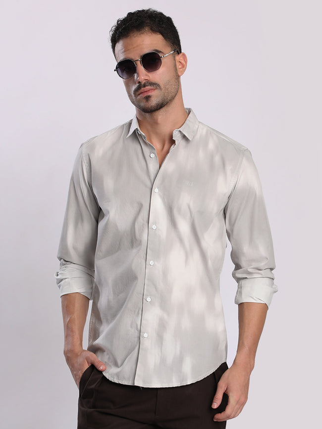 Men Grey Abstract Printed Shirt