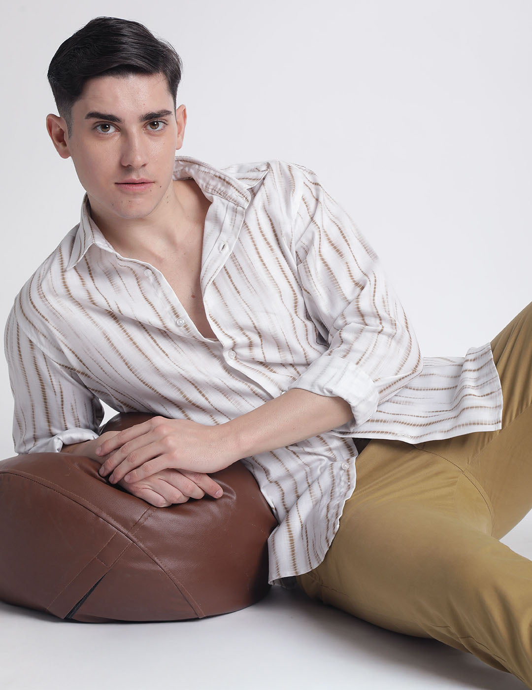 Men Stripes Design Full Sleeve Printed Casual Shirt