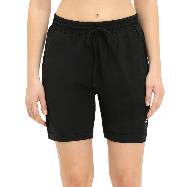 Women Black Thigh Length Shorts