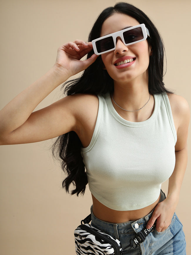 Women Green Casual Top