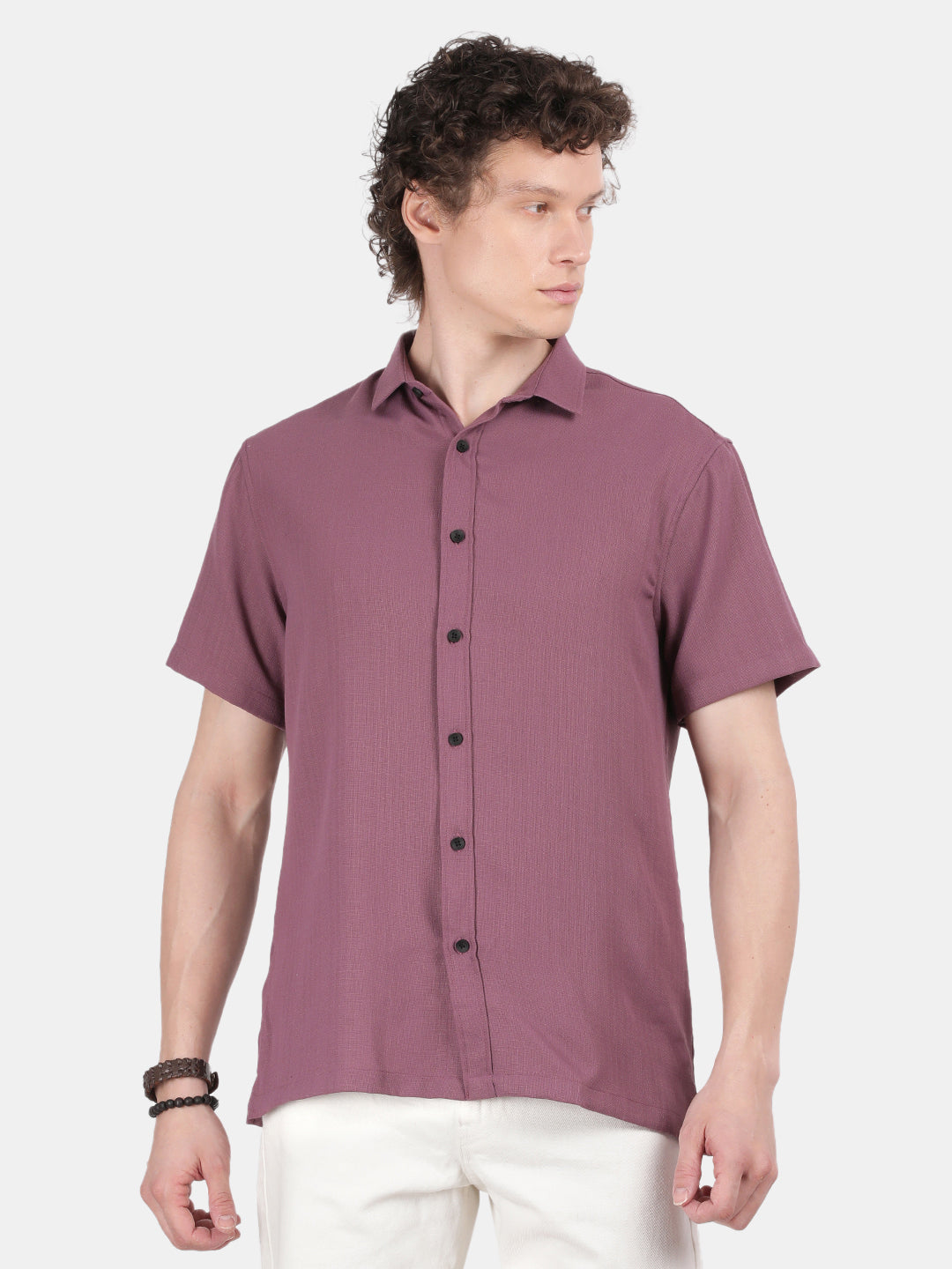 Men Purple Slim Fit Shirt