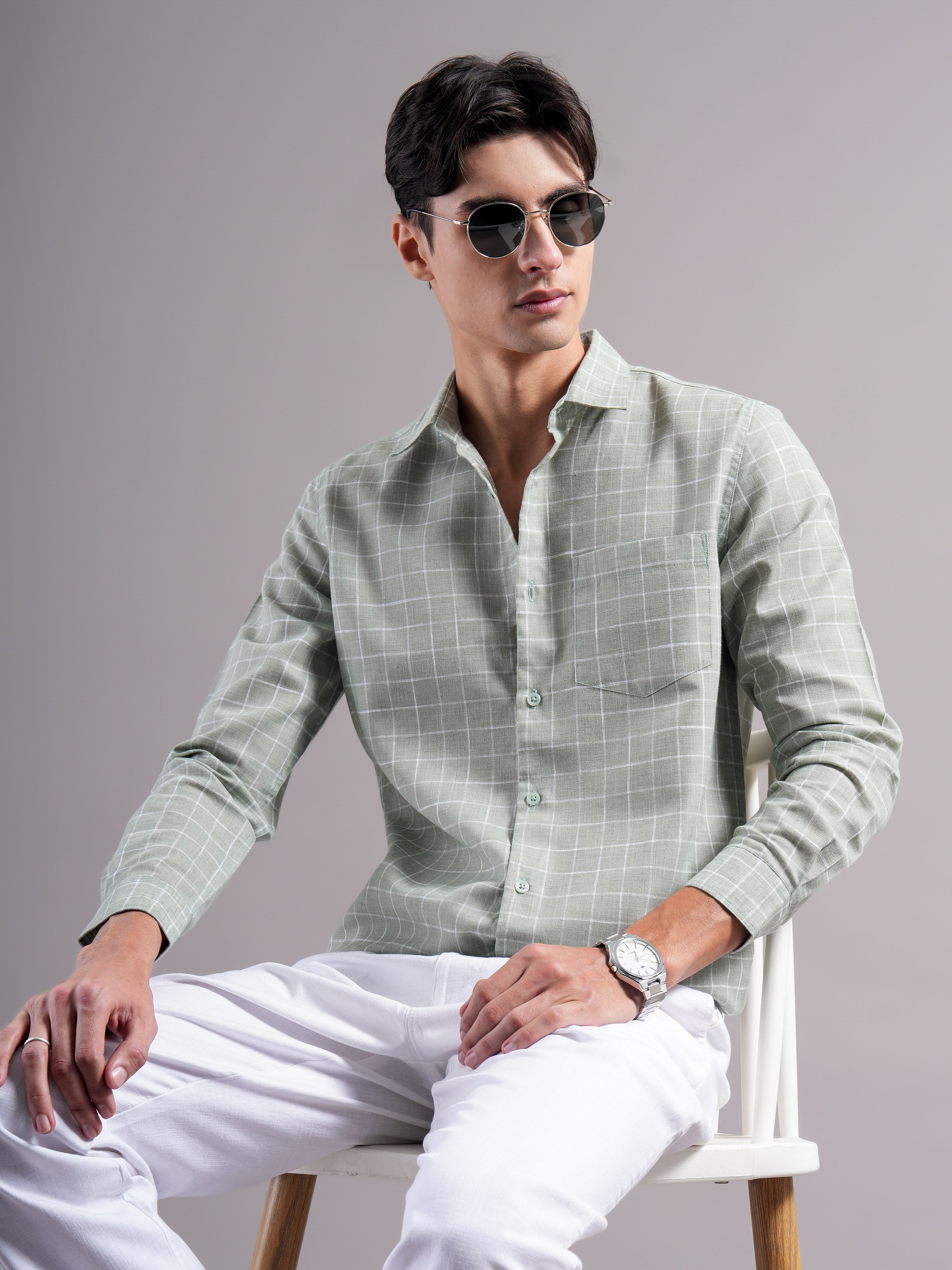 Men Polycotton Checked Shirts