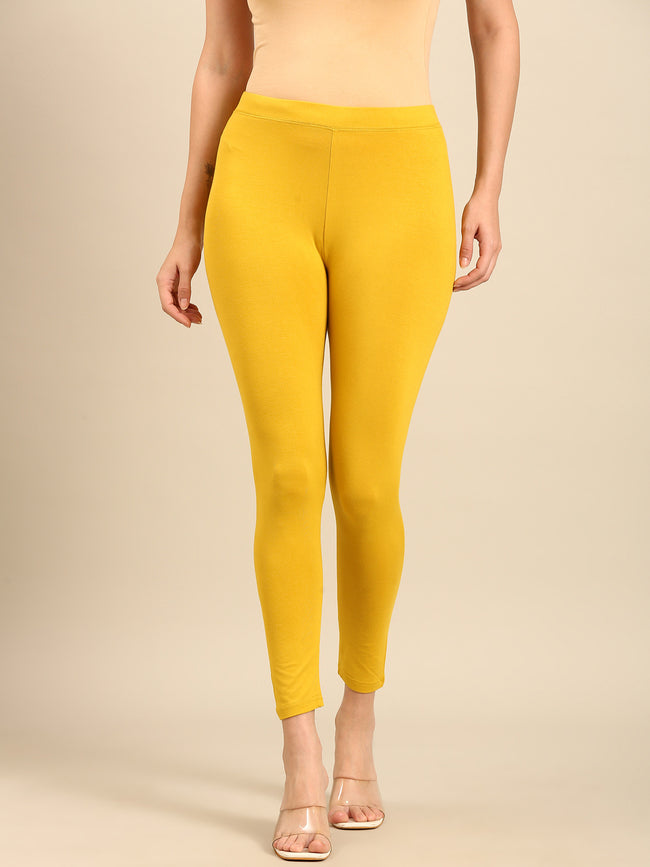 Women Yellow Casual Leggings