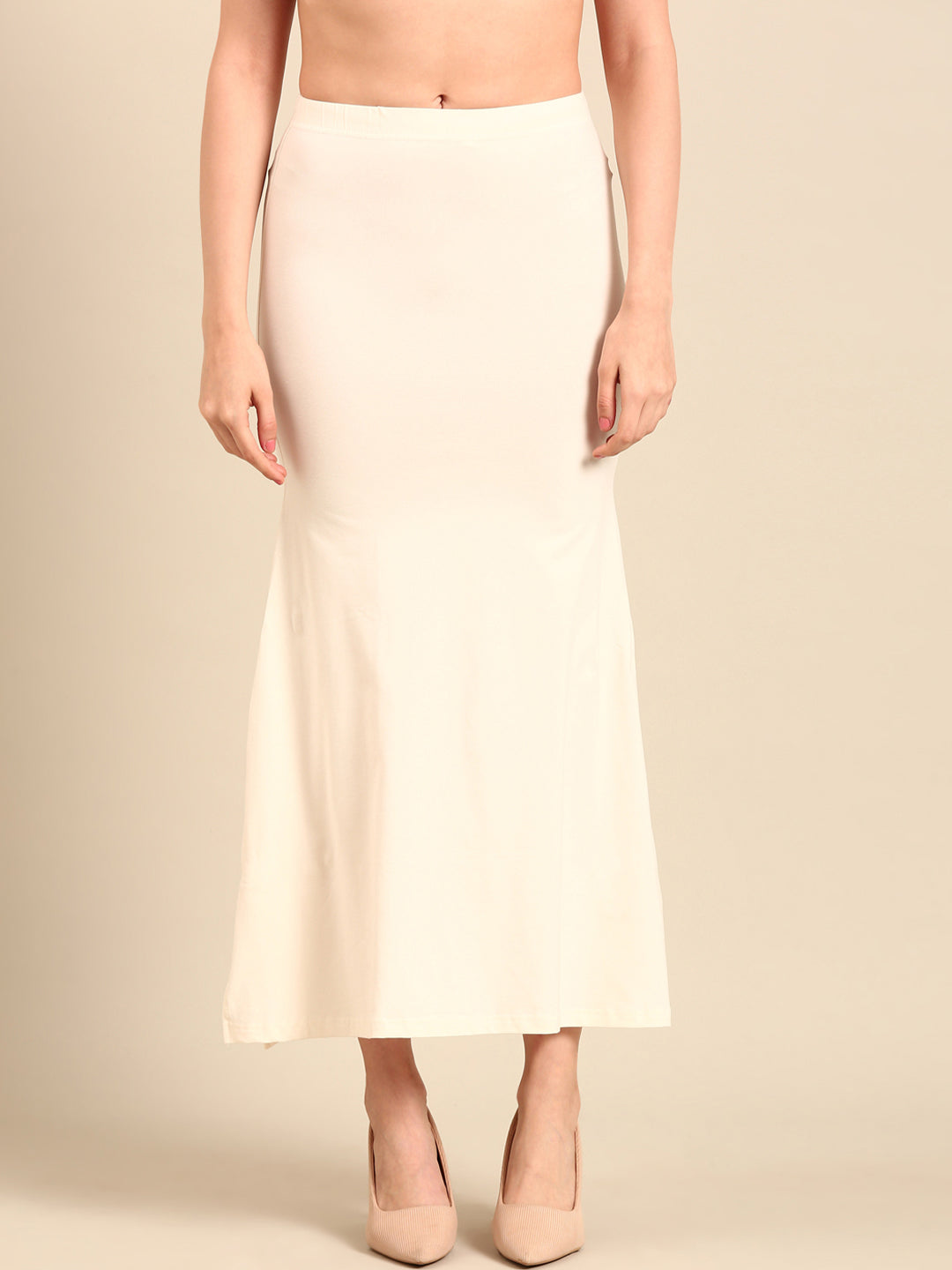 Women Off White Saree Shapewear