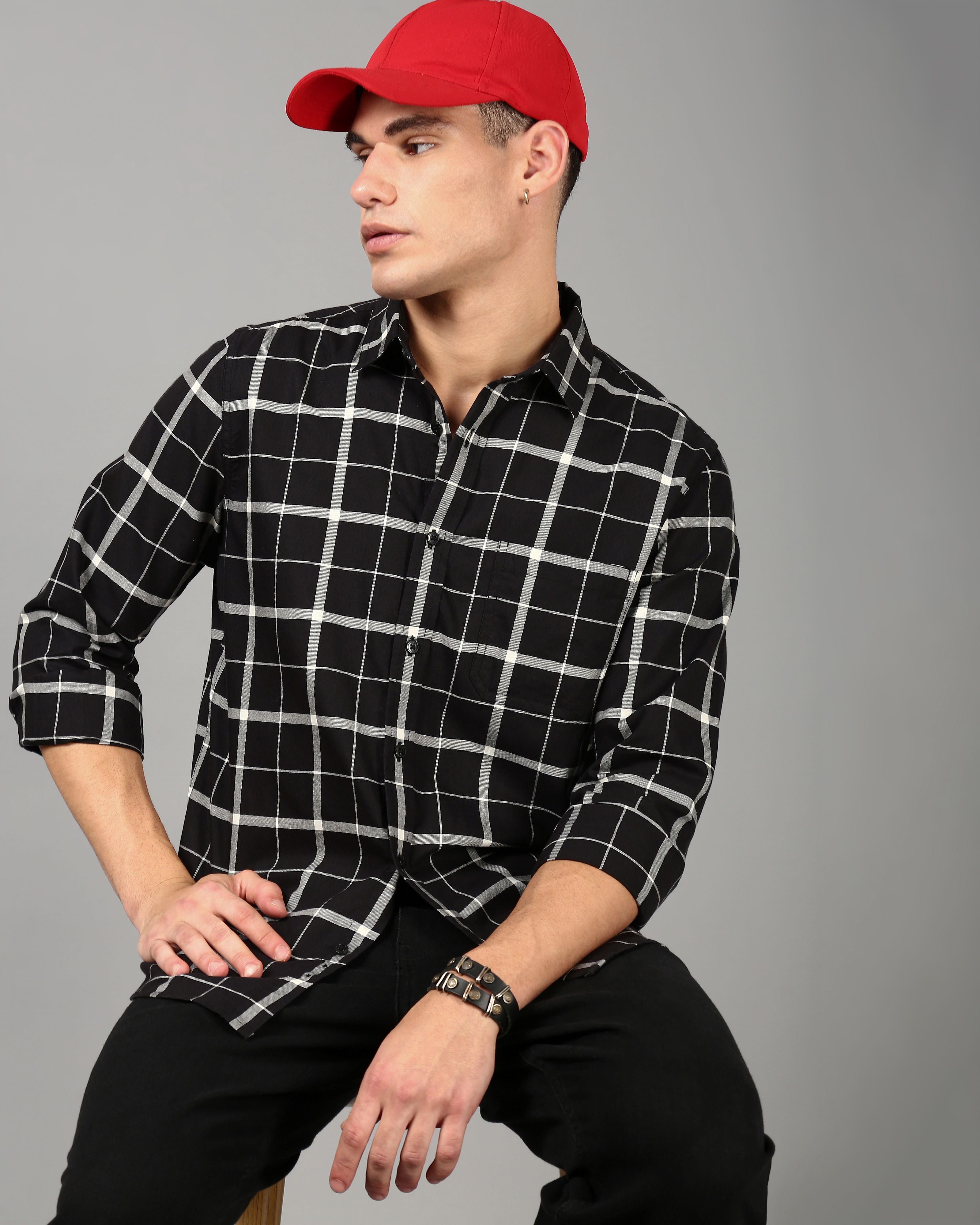 Men Black Slim Fit Shirt