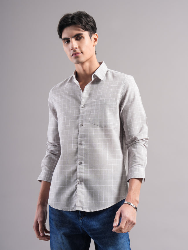 Men Polycotton Checked Shirts